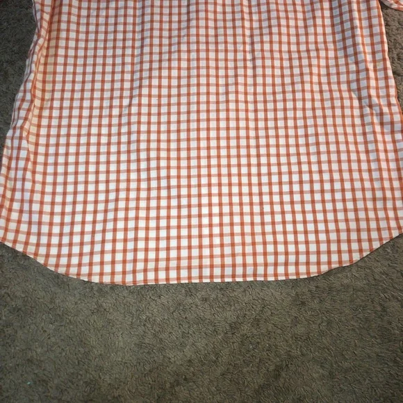 Banana Republic Slim Fit Mens Size 17.5 XL Button Down Up Orange Summer Shirt - Picture 7 of 7